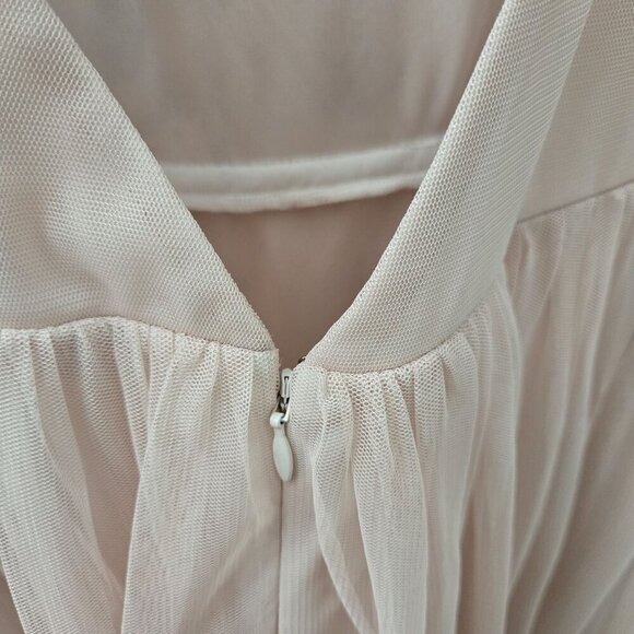 Frock & Frill Midi Dress Medium Embroidered Floral Pink Open Back Cocktail - Picture 12 of 13